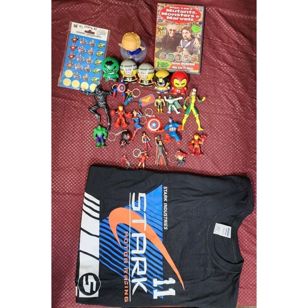 Fun Marvel Bundle Lot Figurine Stan lee Dvd T-Shirt